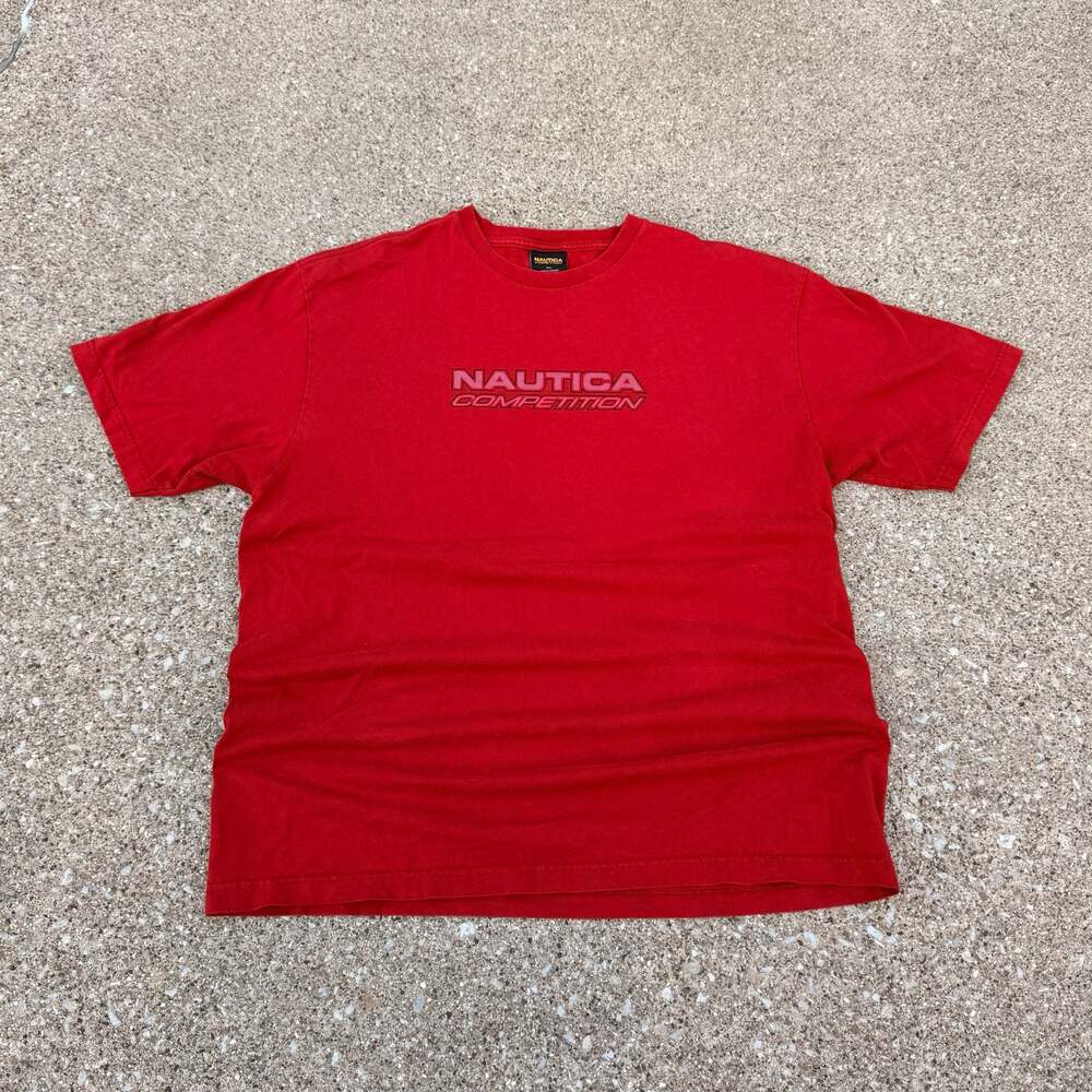 Vintage 90s Nautica Competition Logo Graphic T-Shirt Red